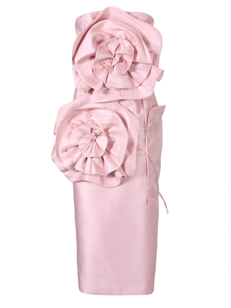 TWOTWINSTYLE Floral Strapless Dresses