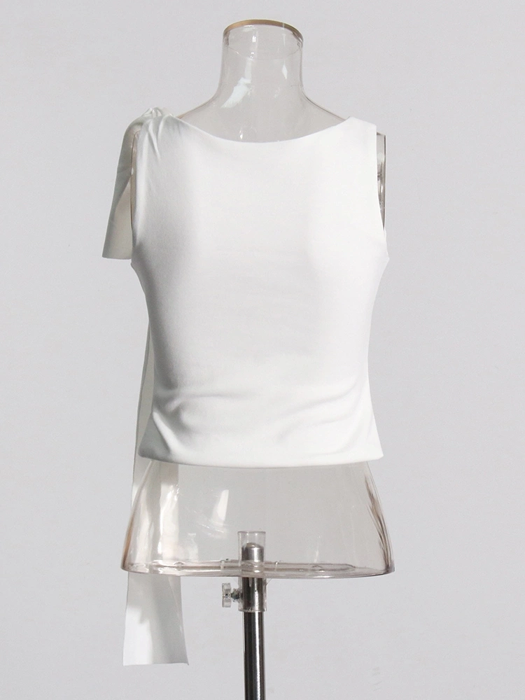 TWOTWINSTYLE Asymmetric Diagonal Shoulder Strap T-shirt Vest