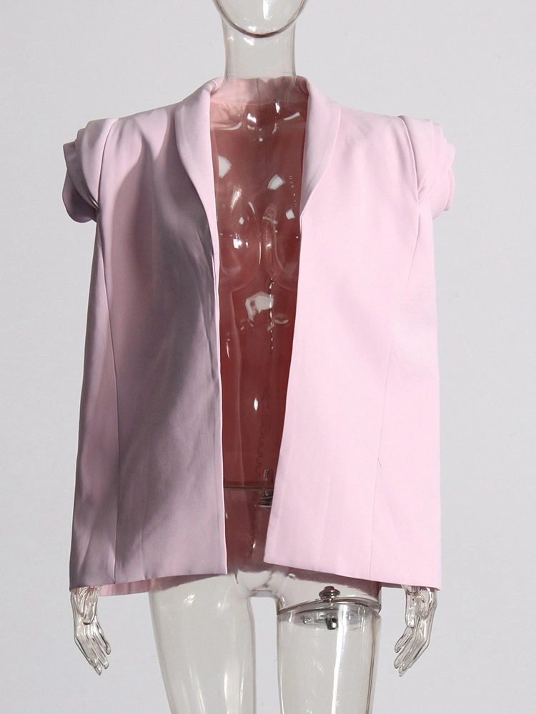 TWOTWINSTYLE Flower Cardigan Shawl Sleeveless Dress Blazer Two Piece Set