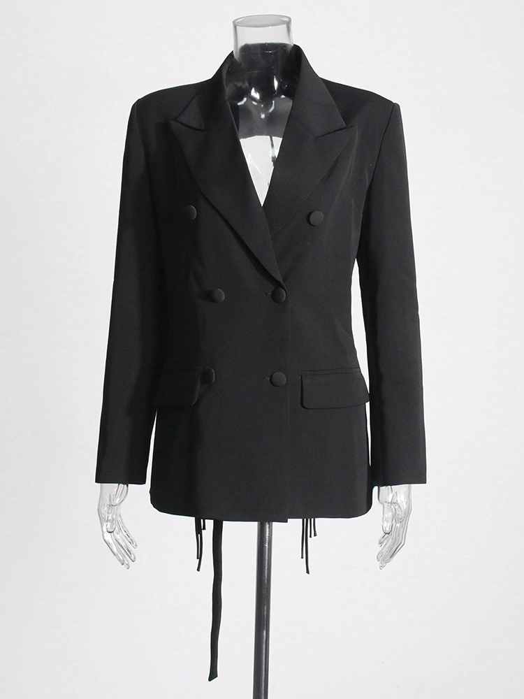 TWOTWINSTYLE Hollow Out Backless Ribbon Suit Blazer