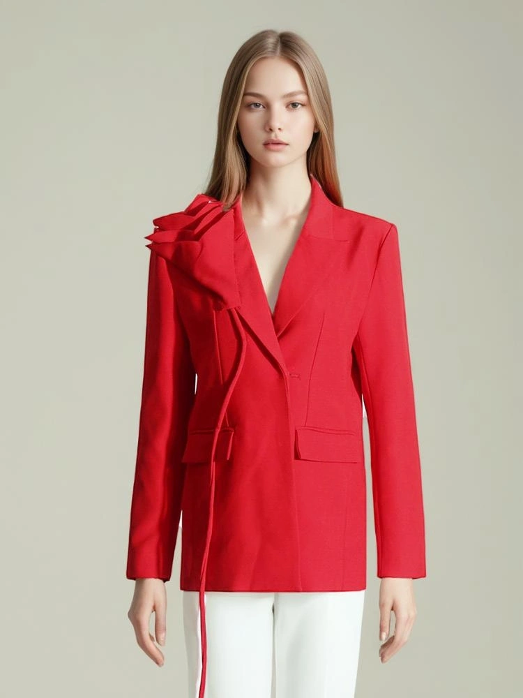 TWOTWINSTYLE Flower Straight Tube Suit Blazer