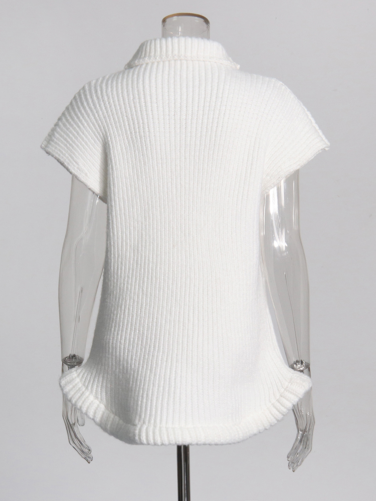 TWOTWINSTYLE High Neck Sleeveless Knitted Sweater