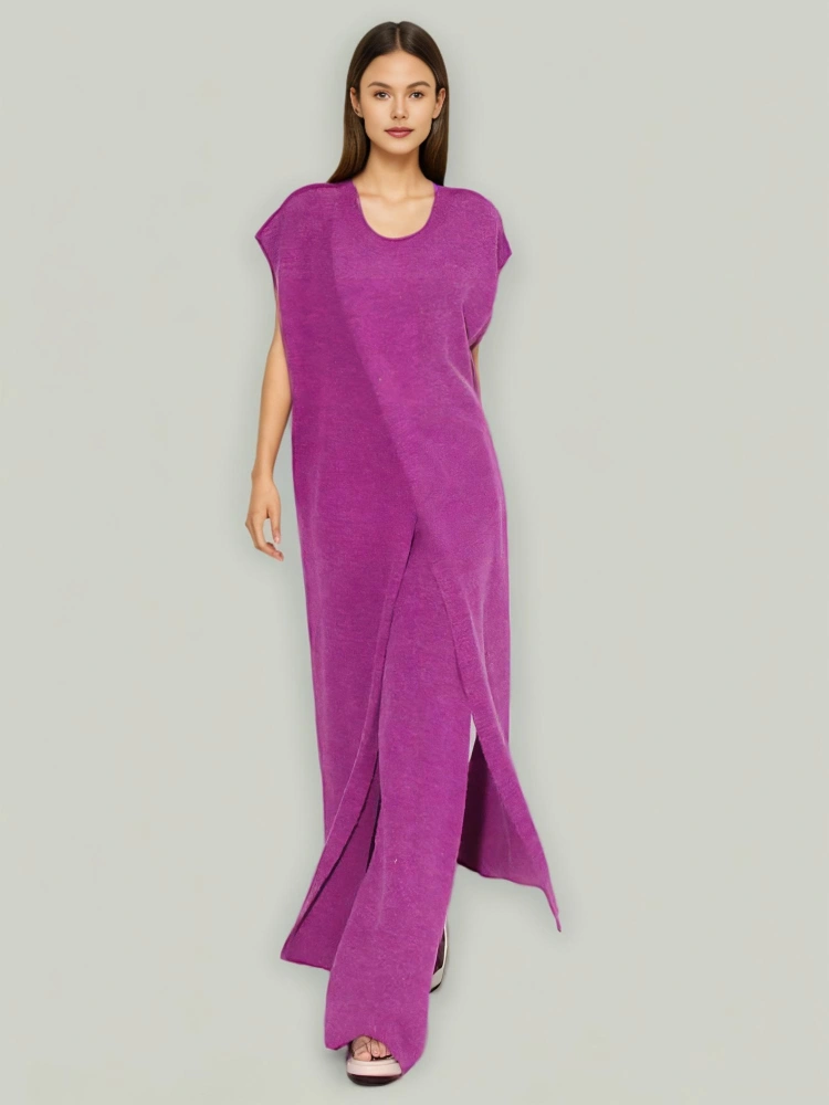 TWOTWINSTYLE Knitted Silt Sleeveless Top and Pant Set