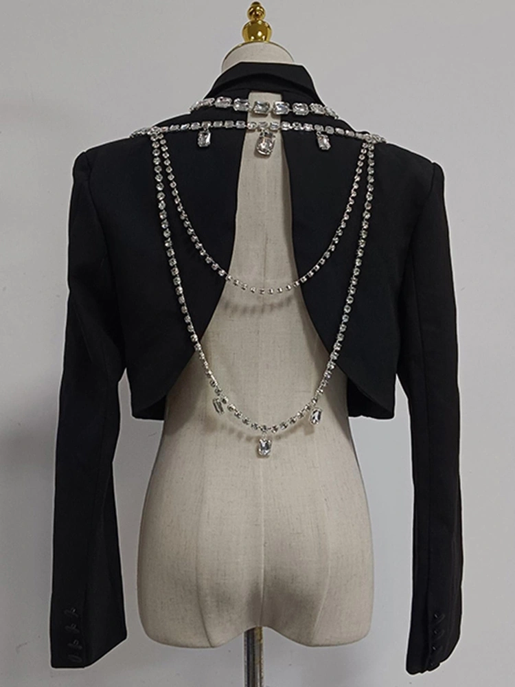 TWOTWINSTYLE Diamonds Bufferfly Sexy Blazer and Skirt Set