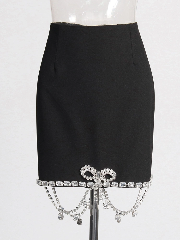 TWOTWINSTYLE Diamonds Bufferfly Sexy Blazer and Skirt Set