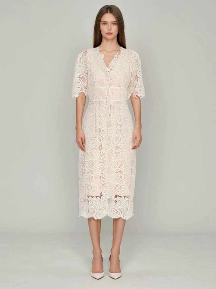 2 Piece Shirt Short Sleeve Jacquard A-Line Maxi Evening Dresses main image 1