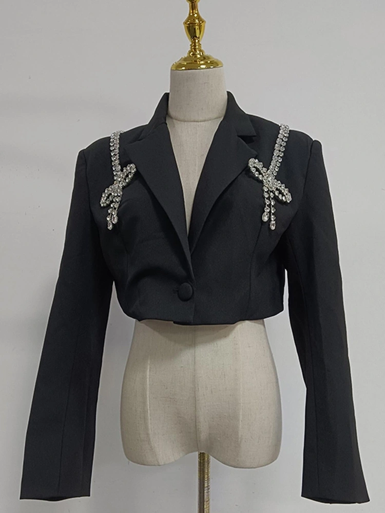 TWOTWINSTYLE Diamonds Bufferfly Sexy Blazer and Skirt Set