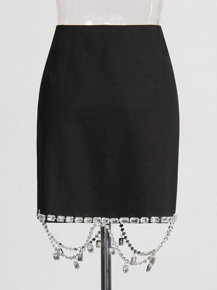 TWOTWINSTYLE Diamonds Bufferfly Sexy Blazer and Skirt Set