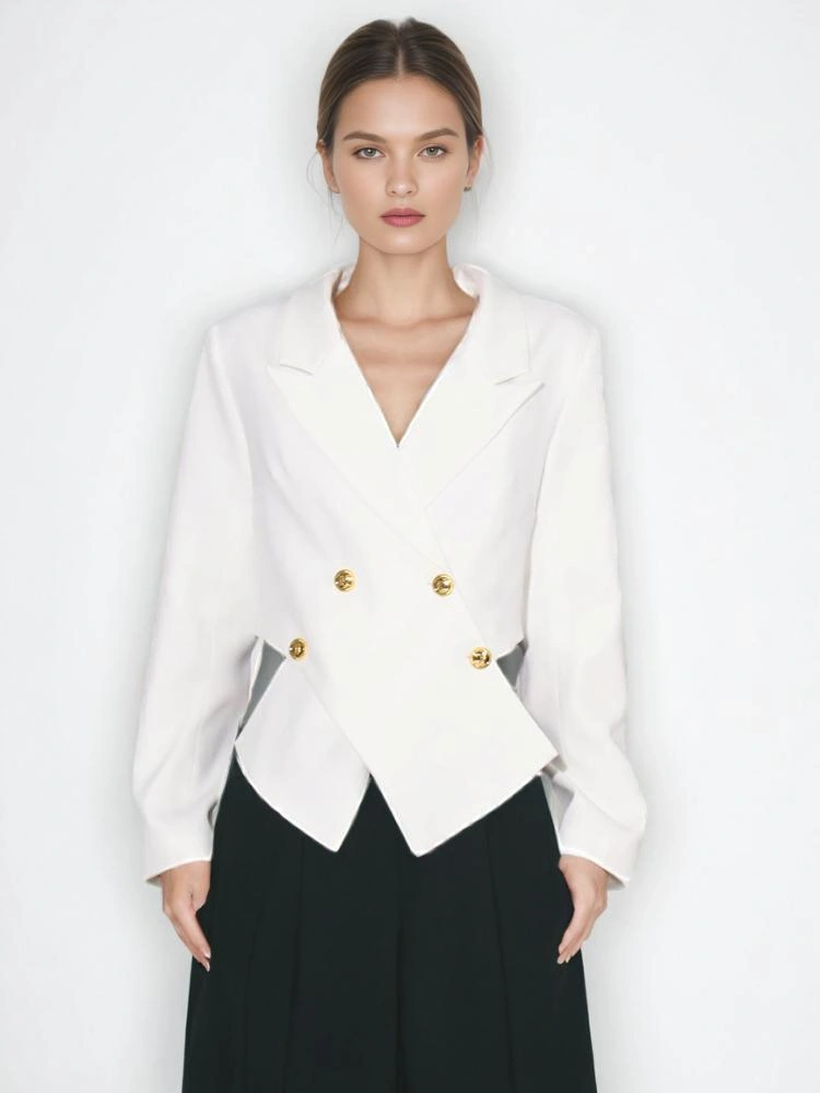TWOTWINSTYLE Design Cross Placket Suit Jacket
