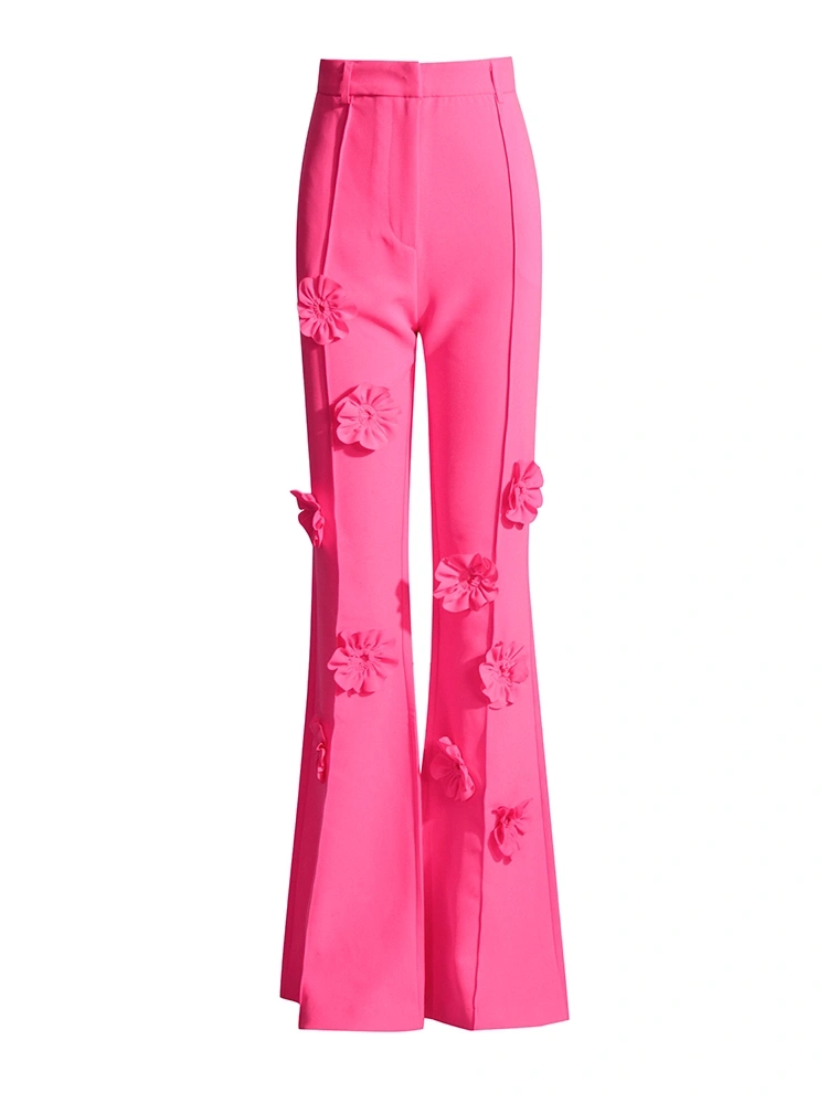 TWOTWINSTYLE Flower  Blazer High Waist Pant Two Piece