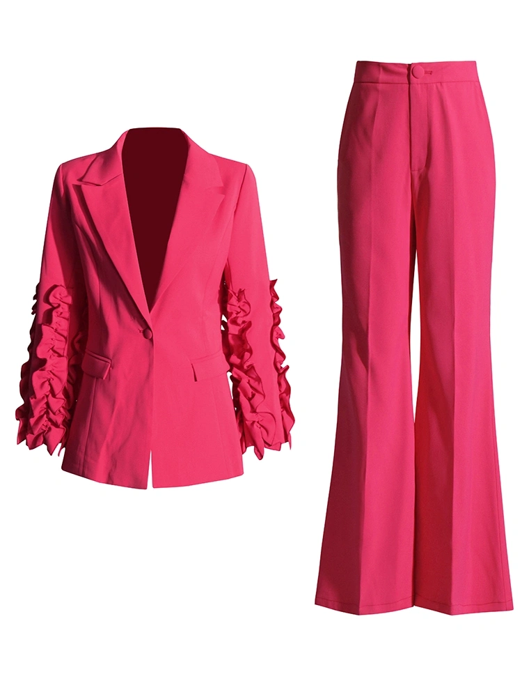 TWOTWINSTYLE Loutus Leafs Sleeve Patchwork Two Piece