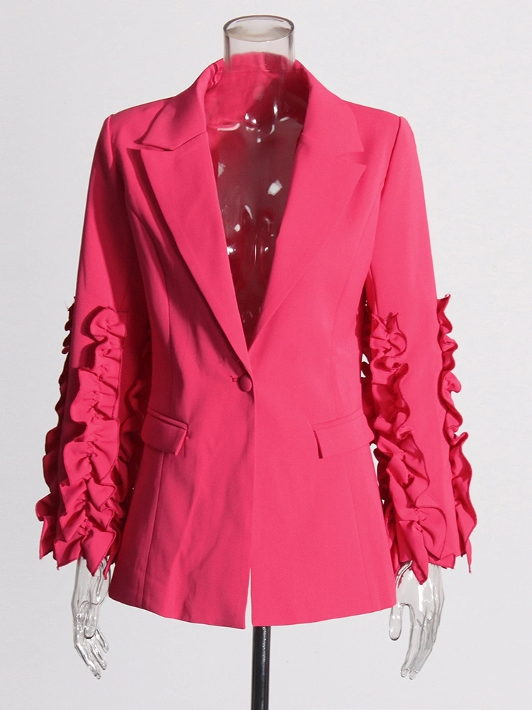 TWOTWINSTYLE Loutus Leafs Sleeve Patchwork Two Piece