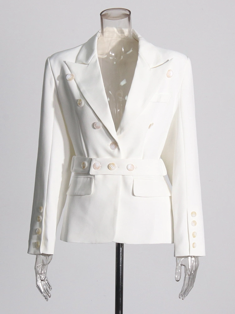 TWOTWINSTYLE Splicing Button Tie Suit Jacket