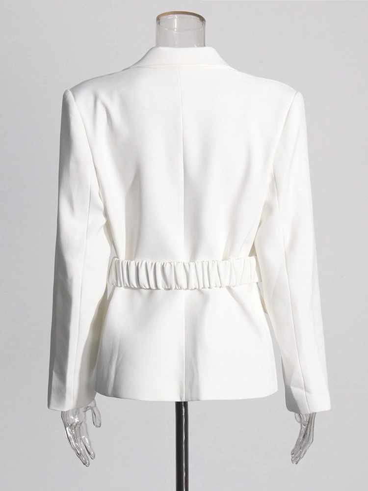 TWOTWINSTYLE Splicing Button Tie Suit Jacket