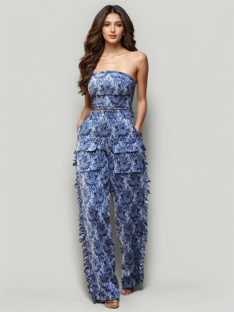 EXP - Grey Jacquard two piece set