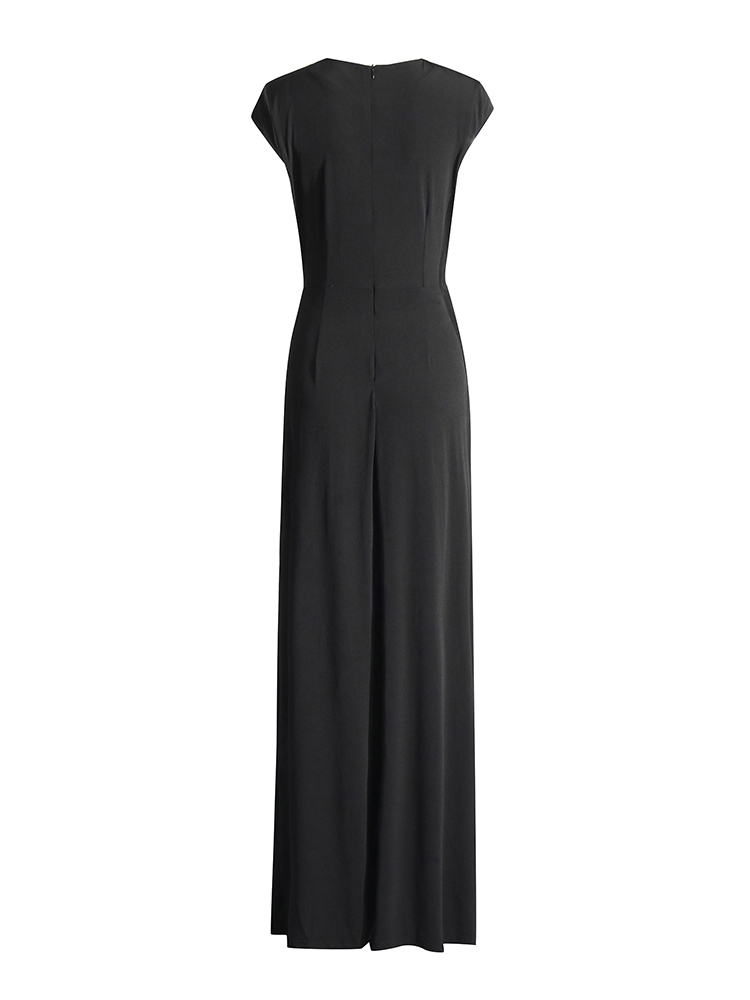 TWOTWINSTYLE Pleated Hollow Slit Sexy Dress