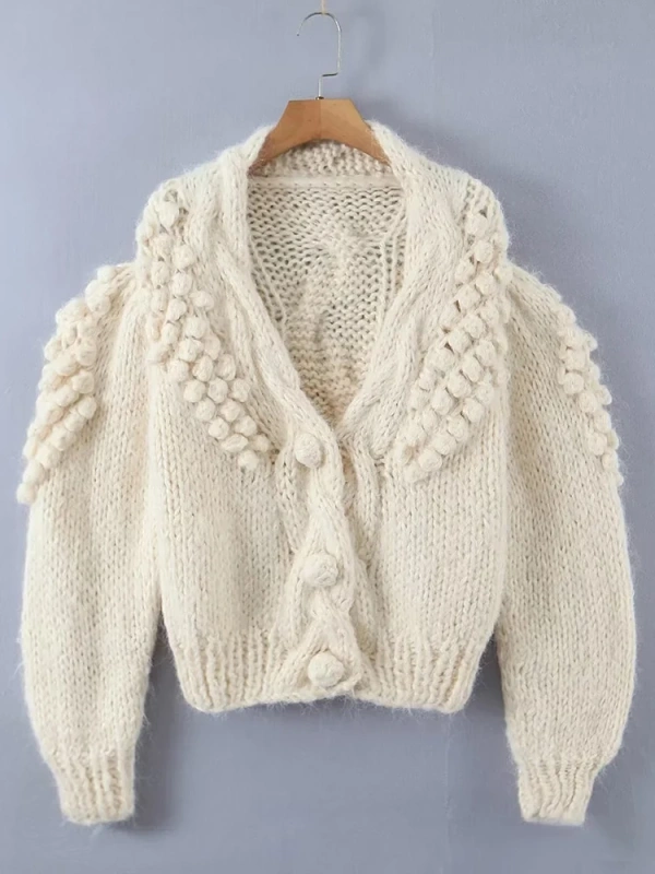 TWOTWINSTYLE Flower Sweater Cardigan