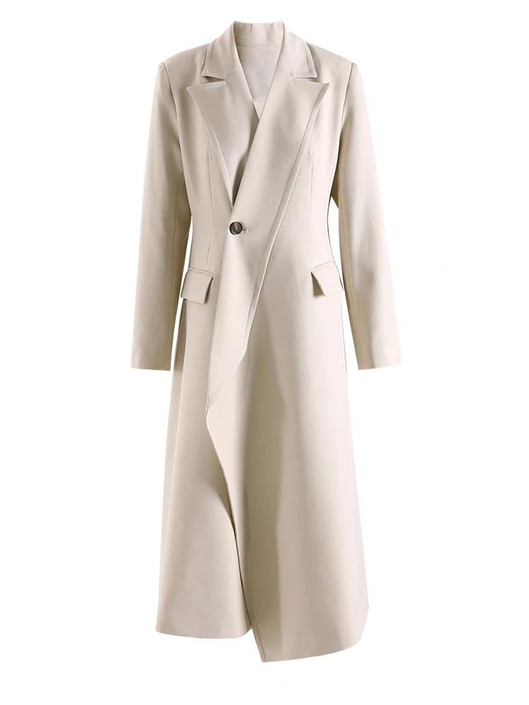 TWOTWINSTYLE  Irregular One Button Windbreaker Jacket