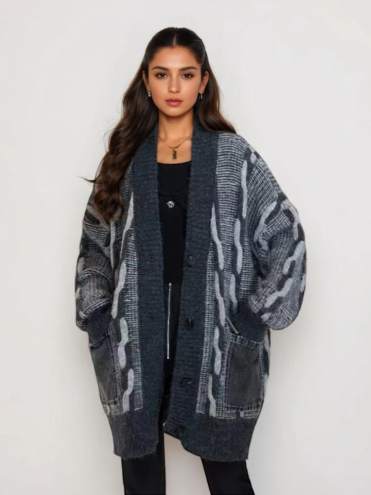 TWOTWINSTYLE Knitted Cardigan  Sweater Jacket