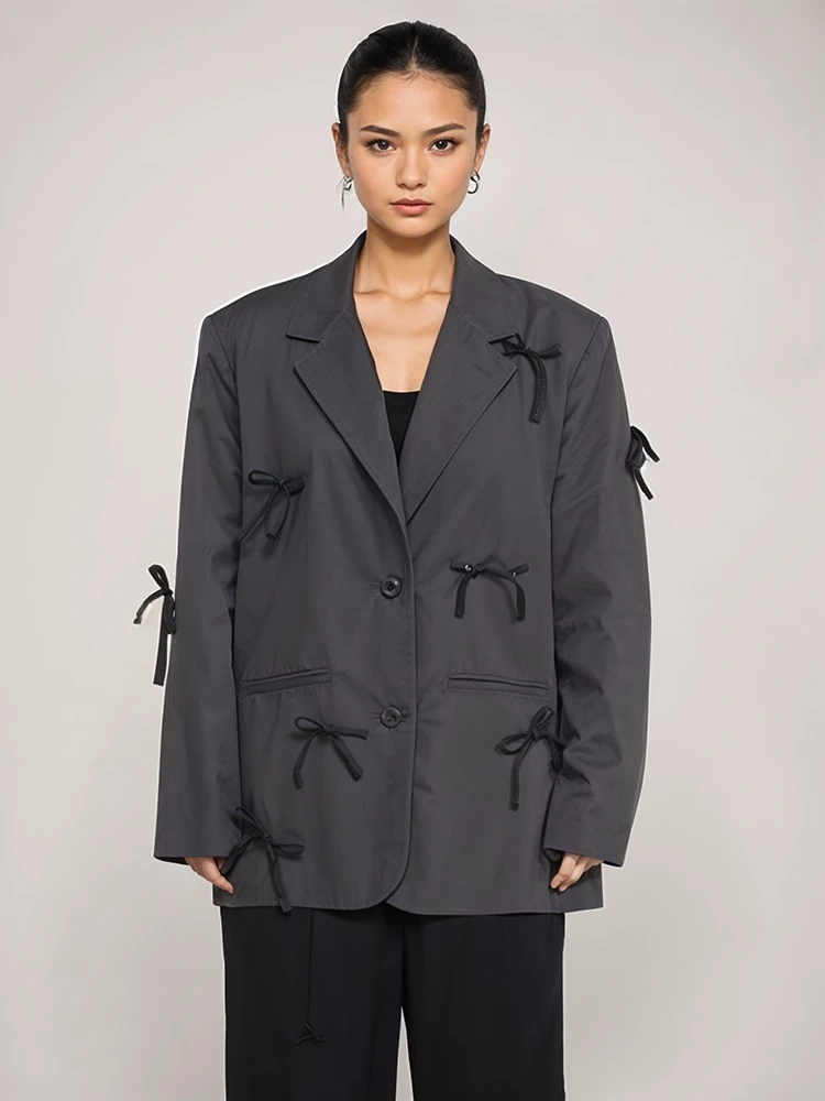 TWOTWINSTYLE Bow Silhouette Suit Jacket