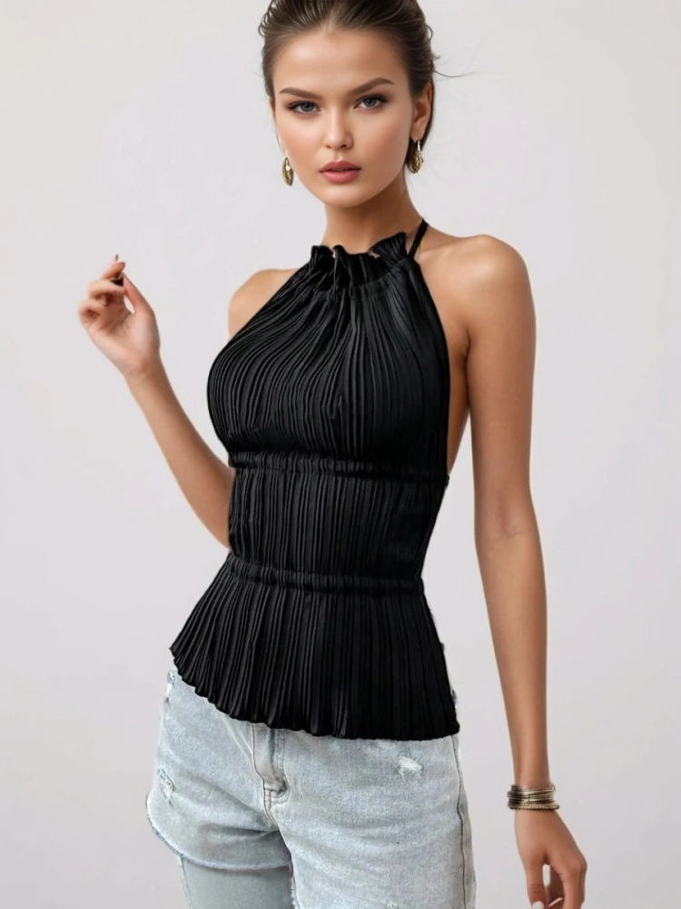 TWOTWINSTYLE Backless Vest Top