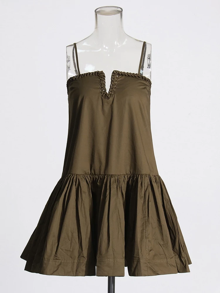 TWOTWINSTYLE Strap Flame Mini Dress