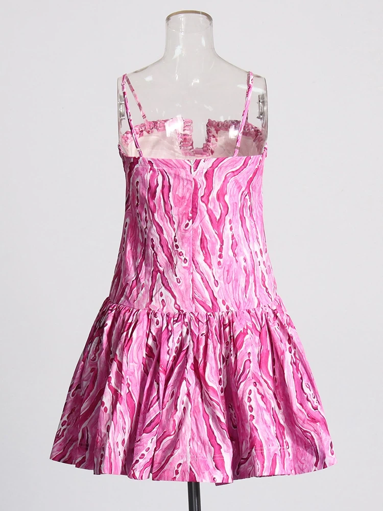 TWOTWINSTYLE Strap Flame Mini Dress