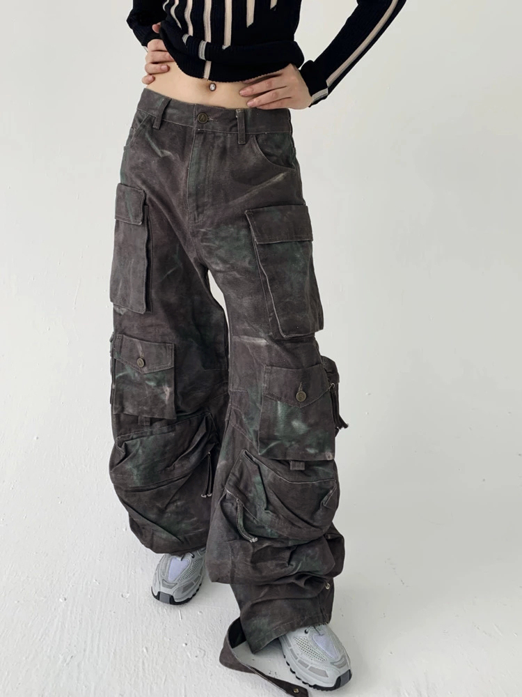 TWOTWINSTYLE Streetwear Wide Leg Pants High Waist Clothing Fashion