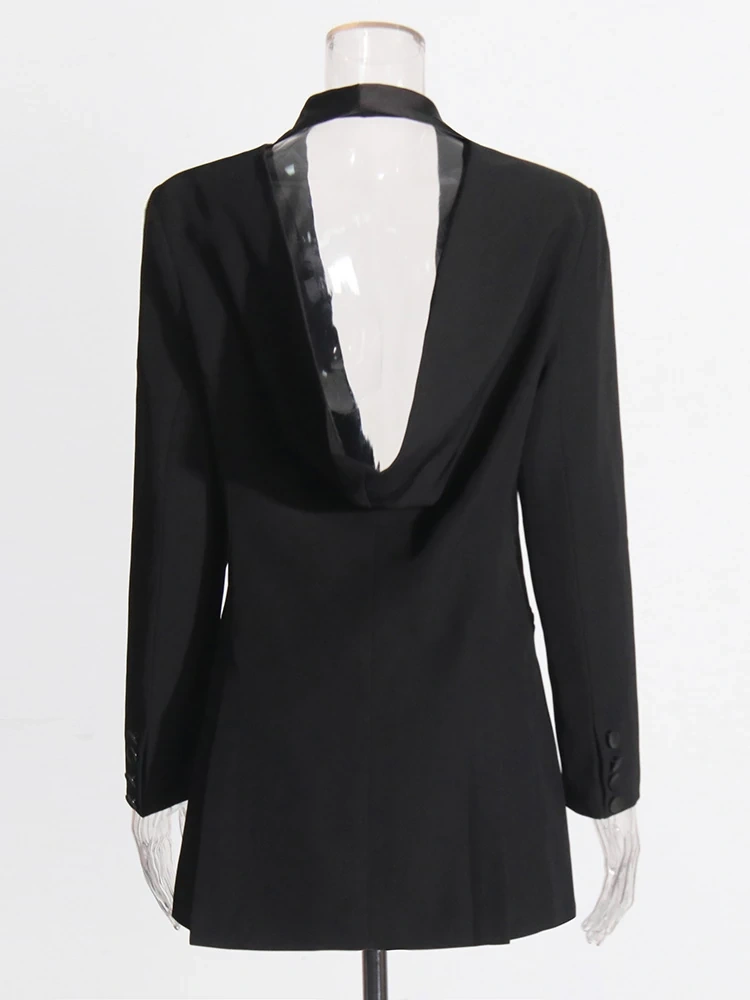 TWOTWINSTYLE Deep V Neck Backless Design Suit Jacket