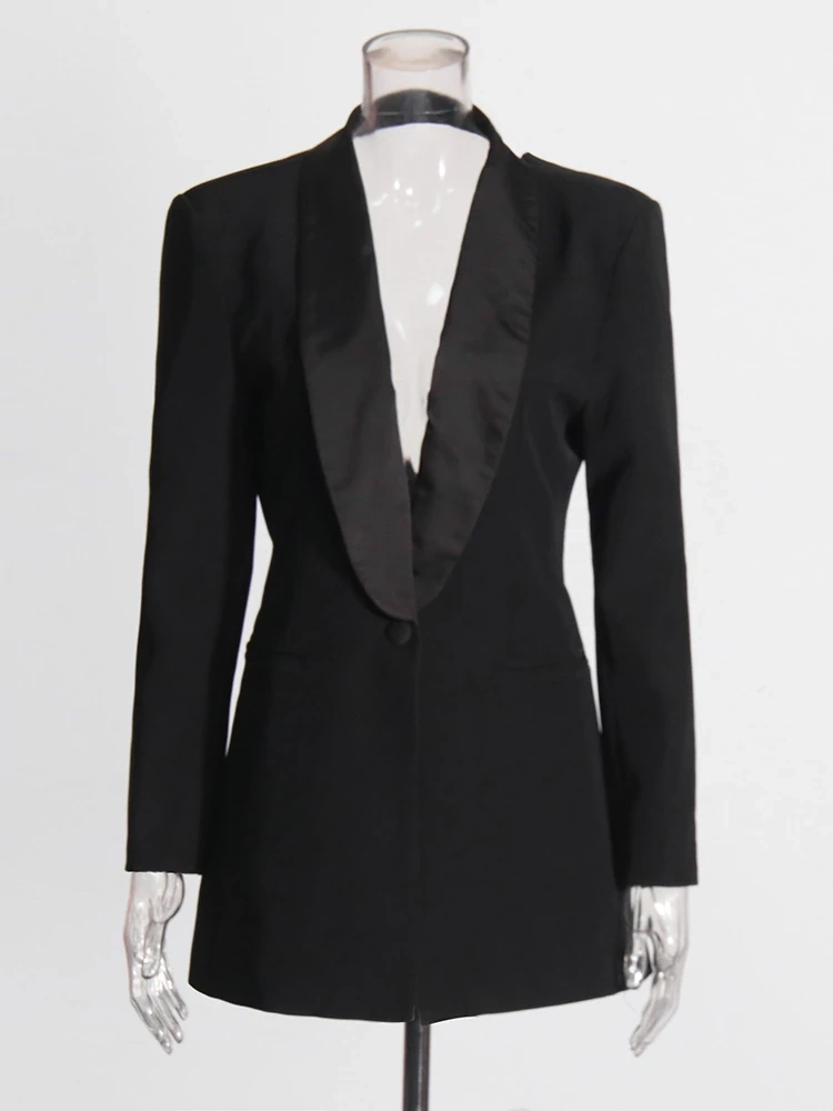 TWOTWINSTYLE Deep V Neck Backless Design Suit Jacket