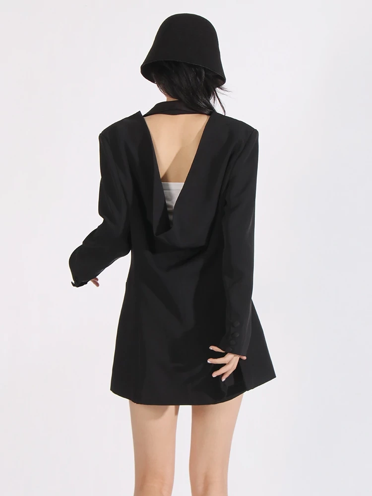 TWOTWINSTYLE Deep V Neck Backless Design Suit Jacket
