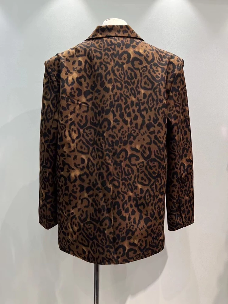TWOTWINSTYLE Leopard Print Suit Jacket