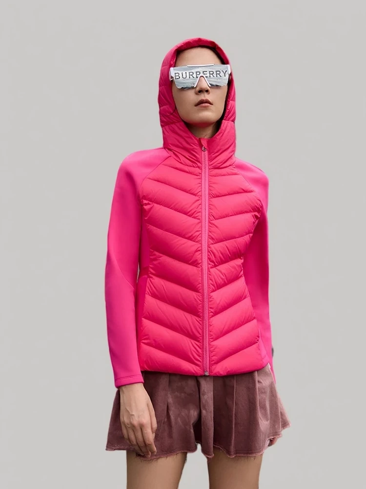TWOTWINSTYLE Hooded High Waist Down Jacket