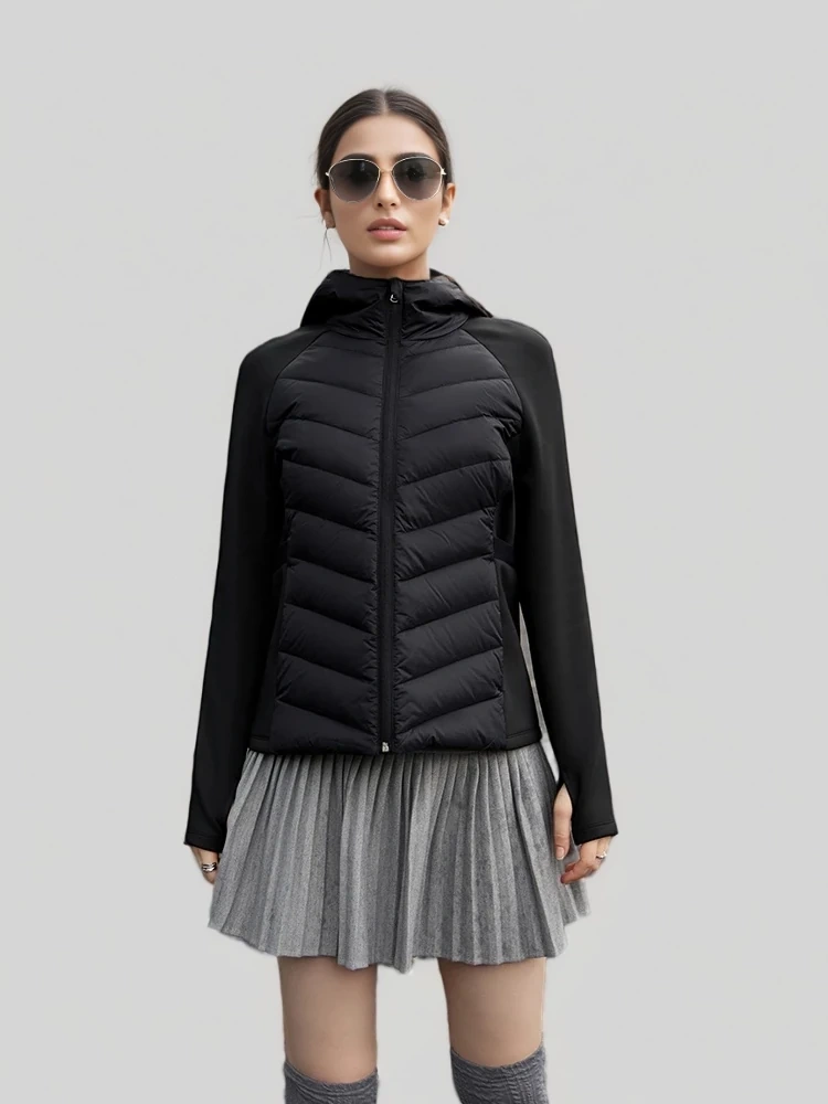 TWOTWINSTYLE Hooded High Waist Down Jacket