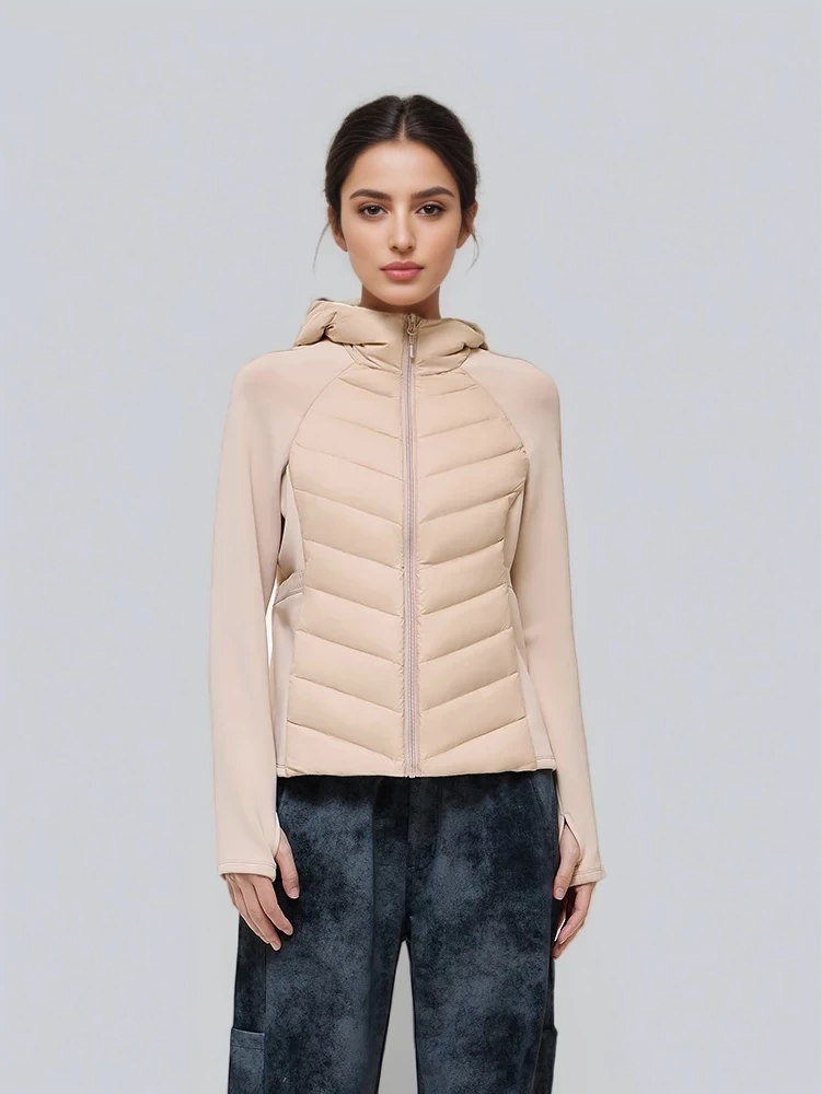 TWOTWINSTYLE Hooded High Waist Down Jacket