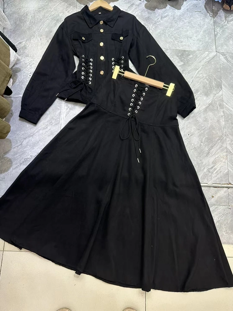 TWOTWINSTYLE Straps Drawstrings Two Piece Sets