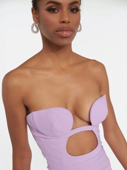 TWOTWINSTYLE Hollow Out Strapless Bandage Mini Dress