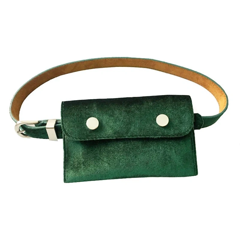 TWOTWINSTYLE High Street Velvet High Quality Female Metal Belts For Women With Bag Black Fashion Korean Belt New 2022 Spring Accessories
