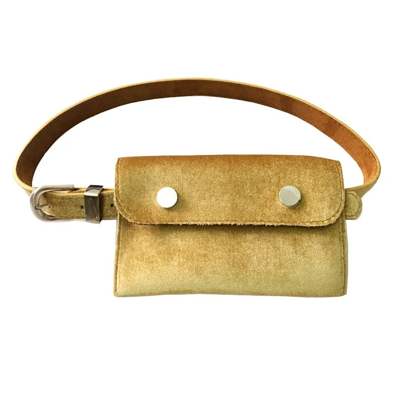 TWOTWINSTYLE High Street Velvet High Quality Female Metal Belts For Women With Bag Black Fashion Korean Belt New 2022 Spring Accessories