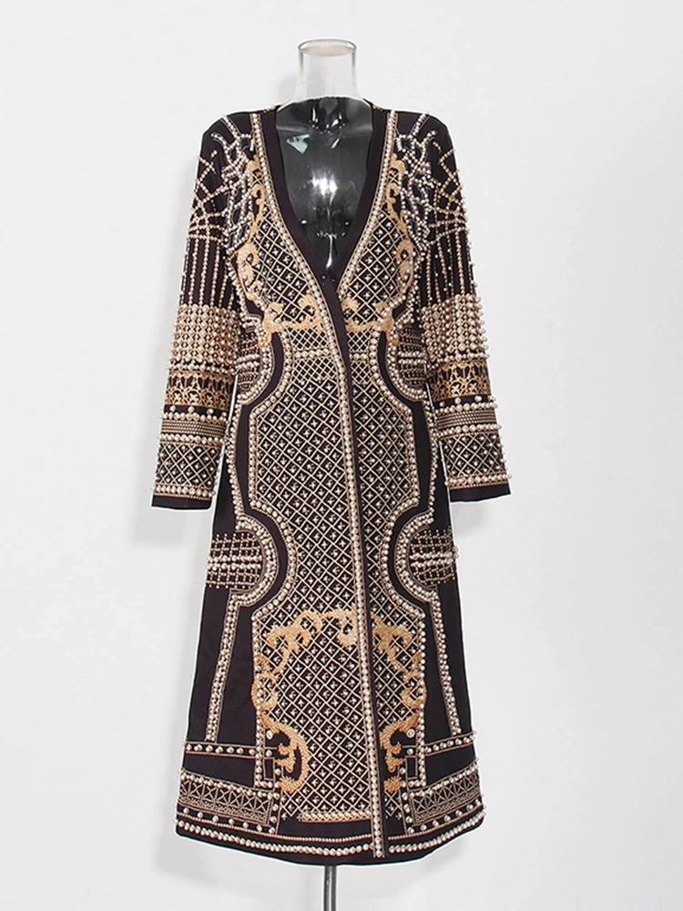 TWOTWINSTYLE Nail Print Long Suit Windbreaker Jacket