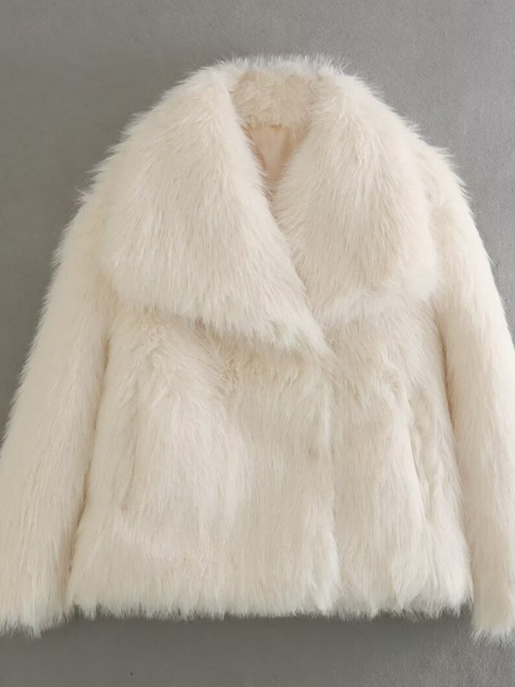 TWOTWINSTYLE Big Collar Fox Fur Grass Coat Plush Jacket