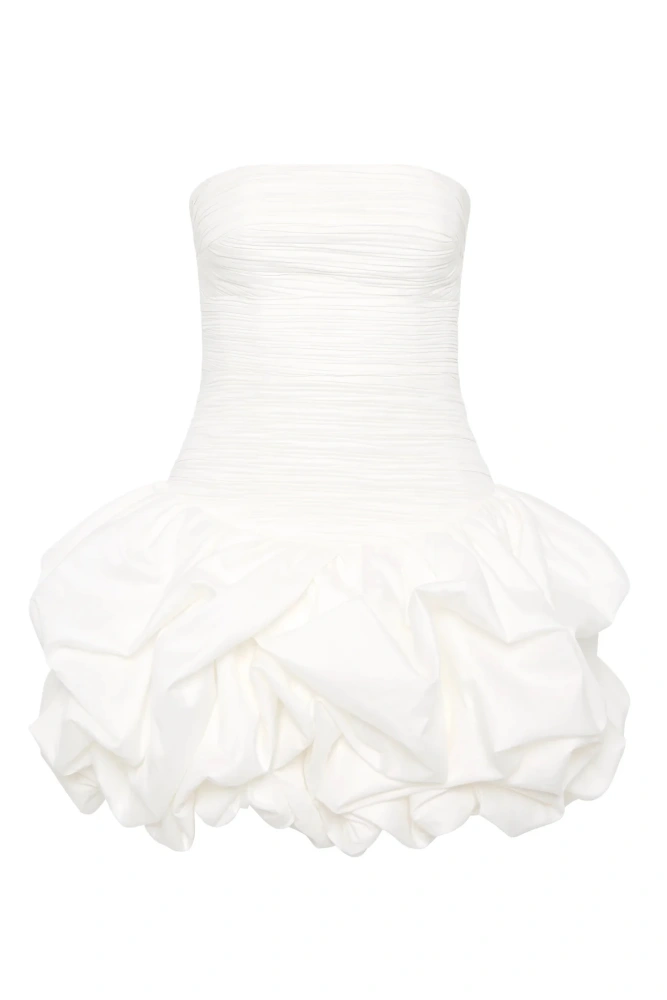 TWOTWINSTYLE Strapless Folds Mini Party Dress