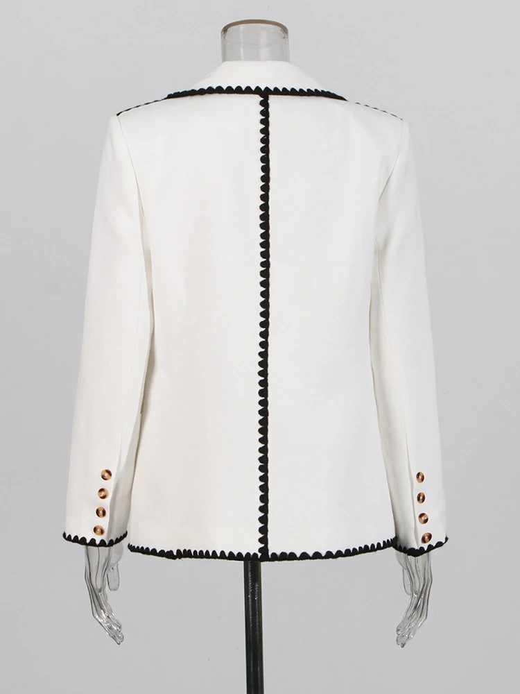 TWOTWINSTYLE Embroidered Hollow Out One Button Suit Jacket