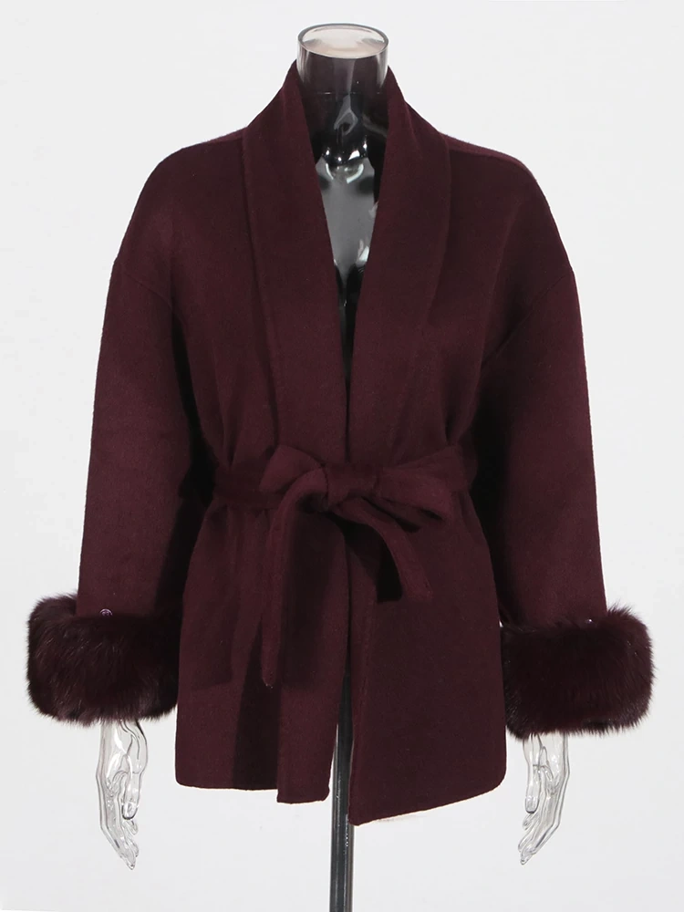 TWOTWINSTYLE Wool Waistband Coat Jacket
