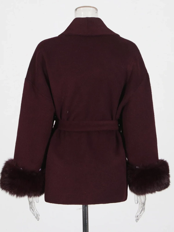 TWOTWINSTYLE Wool Waistband Coat Jacket