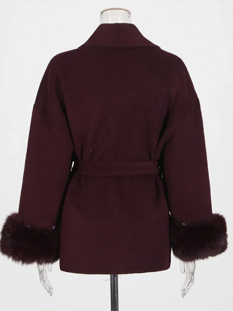 TWOTWINSTYLE Wool Waistband Coat Jacket