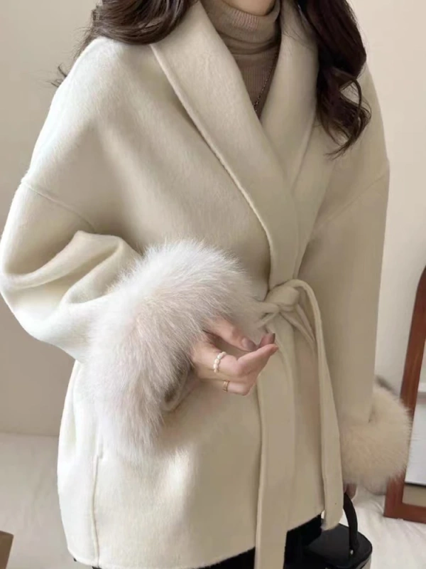 TWOTWINSTYLE Wool Waistband Coat Jacket