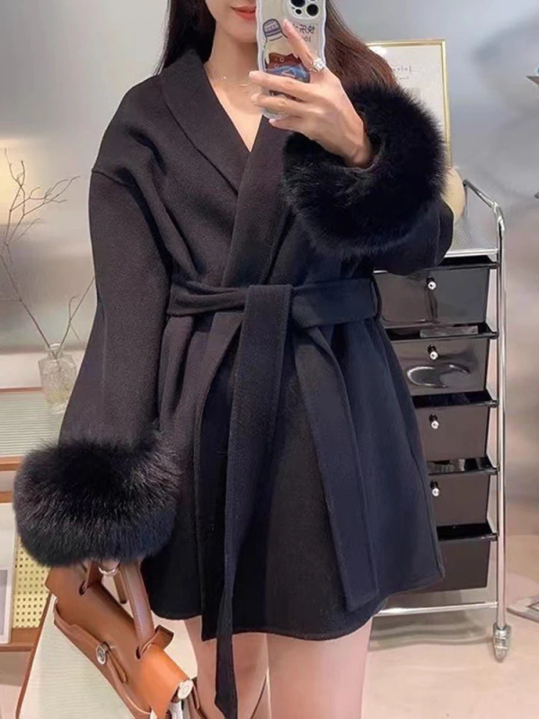 TWOTWINSTYLE Wool Waistband Coat Jacket