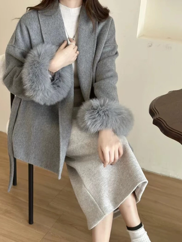 TWOTWINSTYLE Wool Waistband Coat Jacket
