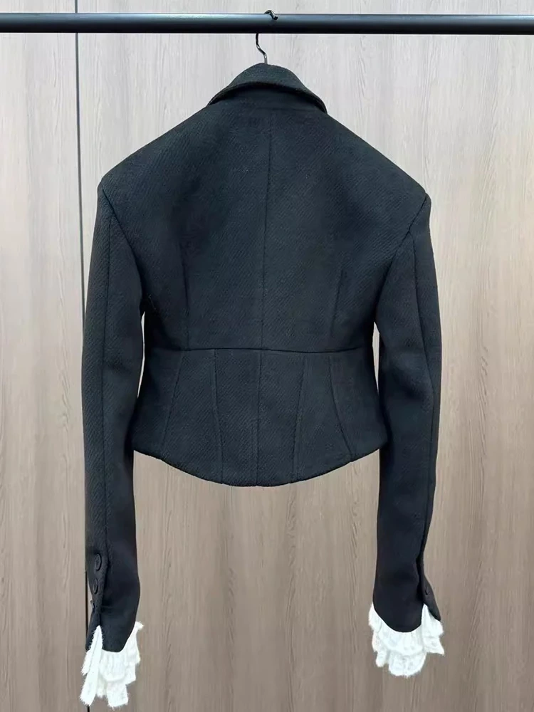 TWOTWINSTYLE Woolen Suit Jacket and Shorts Two Piece Sets